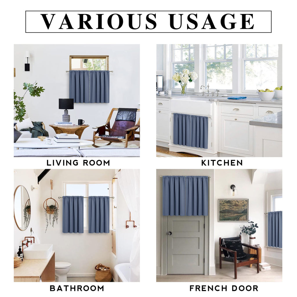 RYB HOME Short Blackout Curtains for Bedroom, Room Darkening Insulated