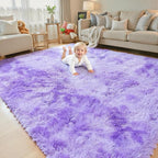 Rugs for Living Room 5x8, Alfombras para Salas Shag Large Plush Soft Area Rug, Shaggy Carpets for Bedroom, Kids Boys Girls Home Decor Aesthetic (Purple Starry, 5x8 Feet)