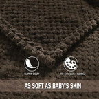 Exclusivo Mezcla Fleece Bed Blanket Twin Size, Super Soft and Warm Blankets for Couch, Sofa and Bed Waffle Textured, Cozy, Fuzzy and Lightweight (Coffee, 60x80 Inches)