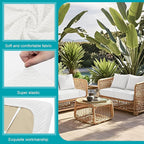 14Pcs Stretch Patio Cushion Covers,Outdoor Couch Covers Replacement,Outdoor Couch & Sofa Slipcovers,for Patio Furniture Cushion Covers,Washable Reusable Furniture Protector (Jade White,Cover Only)