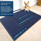 OLANLY Front Door Mat Indoor Outdoor Entrance, 2-Pack 59 x 34 Inch, Waterproof Heavy Duty Doormat, Fade Resistant, Low Profile, Easy Clean Patio Porch Welcome Floor Mats for Entry, Blue