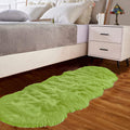 Goolela Lime Green Sheepskin Rug 2x6 Fluffy Fuzzy Furry Runner for Bedroom Bedside Soft Faux Fur Shaggy Sheepskin