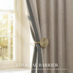 RYB HOME Linen Textured 100% Blackout Curtains for Bedroom, Insulating Energy Saving Window Curtains for Living Room Dining Patio Sliding Glass Door, Wide 52 x Long 108 inch, Beige, 2 Panels