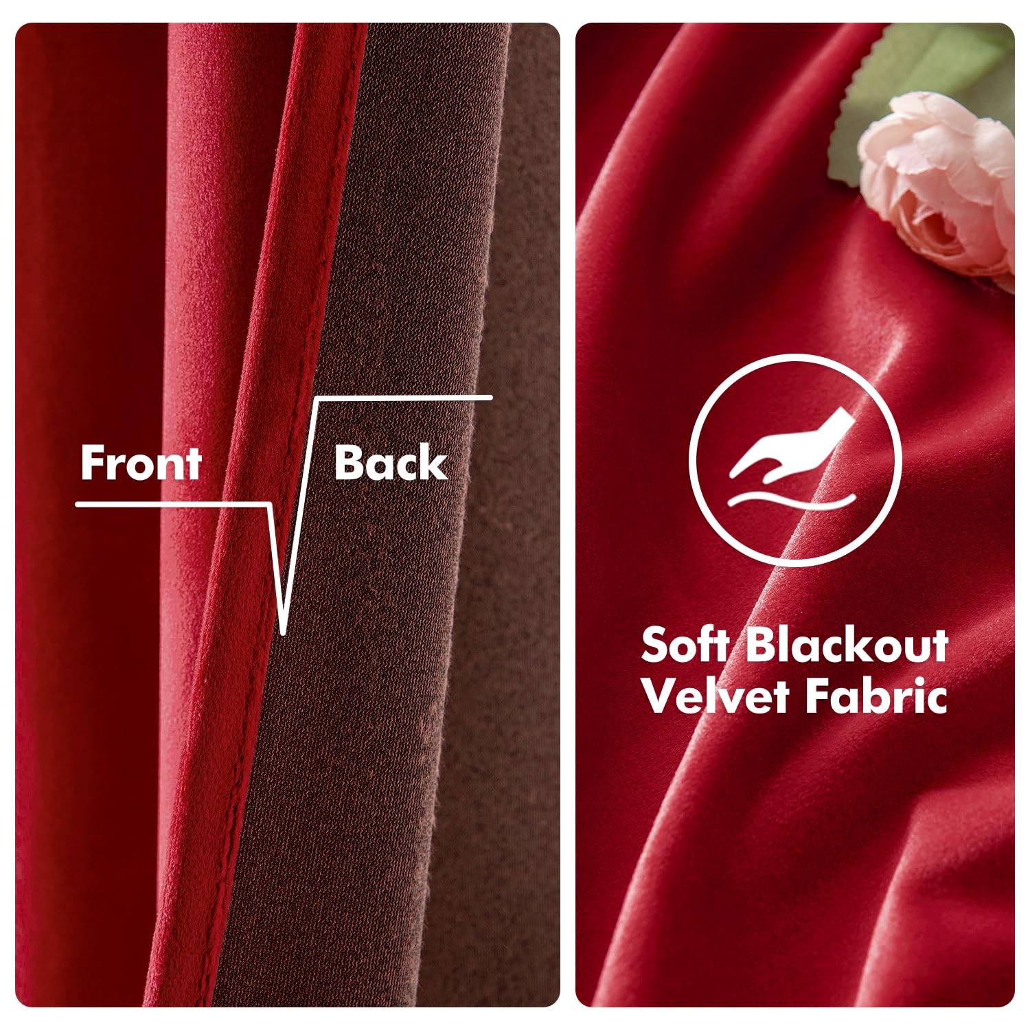 MIULEE Velvet Curtains Christmas Red 52 x 108 Inch Length Set of 2