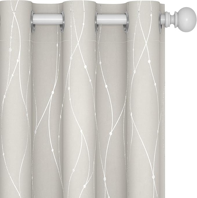 Deconovo Living Room Curtains 45 Inches Long, Blackout Curtains for Bedroom