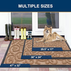 Smiry Welcome Door Mat Outside Entrance, Heavy Duty Trap Dirt and Moisture Easy Clean Low Profile Patio Porch Indoor Outdoor Front Doormat for Entry, 29.5x17 Inch, Coffee