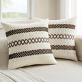 MIULEE Set of 2 Dark Brown Boho Decorative Pillow Covers 20x20 Inch