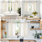 BGment Linen Kitchen Window Curtains Over Sink, 36 Inch Length Cafe Drapes
