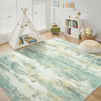 Rugflix 9x12 Area Rugs for Living Room, Washable Beige Grey Large Rug