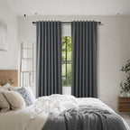 Guken 100% Blackout Curtains 84 Inch Length 2 Panels Set for Living Room Bedroom Back Tab Thermal Insulated Black Out Linen Drapes Room Darkening Blazer Grey,52x84