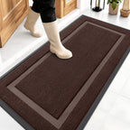 OLANLY Front Door Mat Outside 47x23, All-Season Heavy-Duty Rubber Doormat