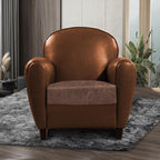 Leather Look Couch Cushion Covers Sofa Seat Slipcovers Sets Couches Furniture Protector for Sectional Armchair Loveseat Pets Kids Stretch Spandex Fabric (1 Cushion Armchair, Brown)