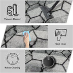 6x9 Fluffy Area Rugs for Living Room,Shag Area Rug for Bedroom,Geometric Soft Fuzzy Rug Non-Shedding Indoor Plush Carpet for Kids Bedroom Nursery Home Decor,Grey and Black