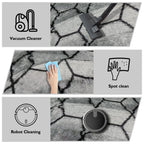 5x8 Shag Area Rug for Bedroom,Grey and Black Fluffy Rugs for Living Room