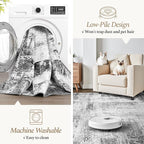 Rugflix 6x9 Area Rugs for Living Room, Washable Grey Large Rug