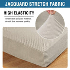 H.VERSAILTEX Super Stretch Individual Seat Cushion Covers Sofa Covers Couch Cushion Covers Slipcover Sets Thick Jacquard Textured Twill Fabric (2 Piece Medium Sofa Cushion Covers, Island Fossi)