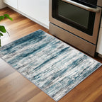 KOZYFLY Abstract Small Area Rugs 2x3 Washabl Rugs Fro Entryway Blue