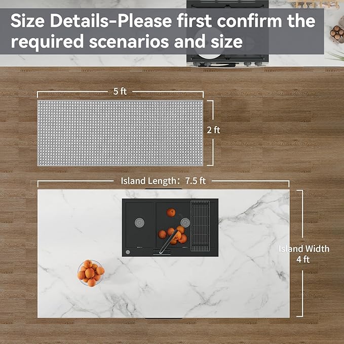 YDKGL Hallway Runner Rug Woven Washable Long Kitchen Runner Gray 2x5 ft