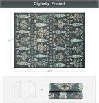 Washable Rugs 8x10 Area Rugs for Living Room,Bedroom,Dining Room- Large Ultra Soft Faux Wool Retro Carpet,Non Slip&Non-Shedding Low Pile Vintage Print Rug for Home Office Dorm-Dark Green