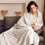 Exclusivo Mezcla Plush Fuzzy Fleece Throw Blanket Extra Large, Super Soft, Fluffy and Warm Blankets for Couch, Bed, All Season (Beige, 50x70 inches)