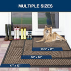 Smiry Front Door Mat Outside Entrance, Heavy Duty Sturdy Natural Rubber Doormat, Trap Dirt and Moisture, Easy Clean Low Profile Welcome Floor Mats for Indoor Outdoor Entry, 47x23 Inch, Brown