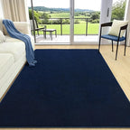 AROGAN Modern Shag Area Rug for Bedroom, 4x6 Feet Washable Rugs for Living Room, Indoor Floor Carpet, Plush Memory Foam Bedside Rugs for Kids Girls Teens Room Low Pile, Navy Blue