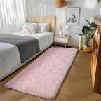 ONASAR Pink Runner Rugs for Bedroom Living Room, 2x6 Bedside Hallway Fluffy Area Rug, Ultra Soft Plush Furry Faux Fur Non Slip Floor Carpet for Nursery Kids Dorm Closet Home Decor Aesthetic