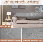 Easy-Going 100% Waterproof Chair Couch Cover, Stretch Jacquard Sofa Cover