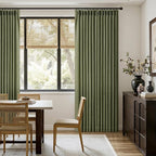MIULEE Olive Green Pinch Pleated Linen Curtains 96 Inches Long 2 Panels