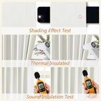 Guken 100% Blackout Linen Curtains 98 Inch Long by 52 Inch Wide 2 Panels Set for Living Room Bedroom Back Tab Thermal Insulated Black Out Linen Drapes Room Darkening Window Curtains, Ivory