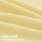 Nanspring Yellow Linen Curtains 80 Inches Long for Bedroom Back Tab Light Filtering Privacy Sheer Yellow Curtain Modern Farmhouse Coastal Decor Cotton Textured Gauze Drapes 2 Panel Set 52x80