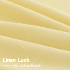 Yellow Linen Blend Drapes 84 Inch Length 2 Panels Set Back Tab Rod Pocket Light Filtering Privacy Semi Sheer Textured Curtain Neutral Farmhouse Decor for Living Room Bedroom Curtains 52x84