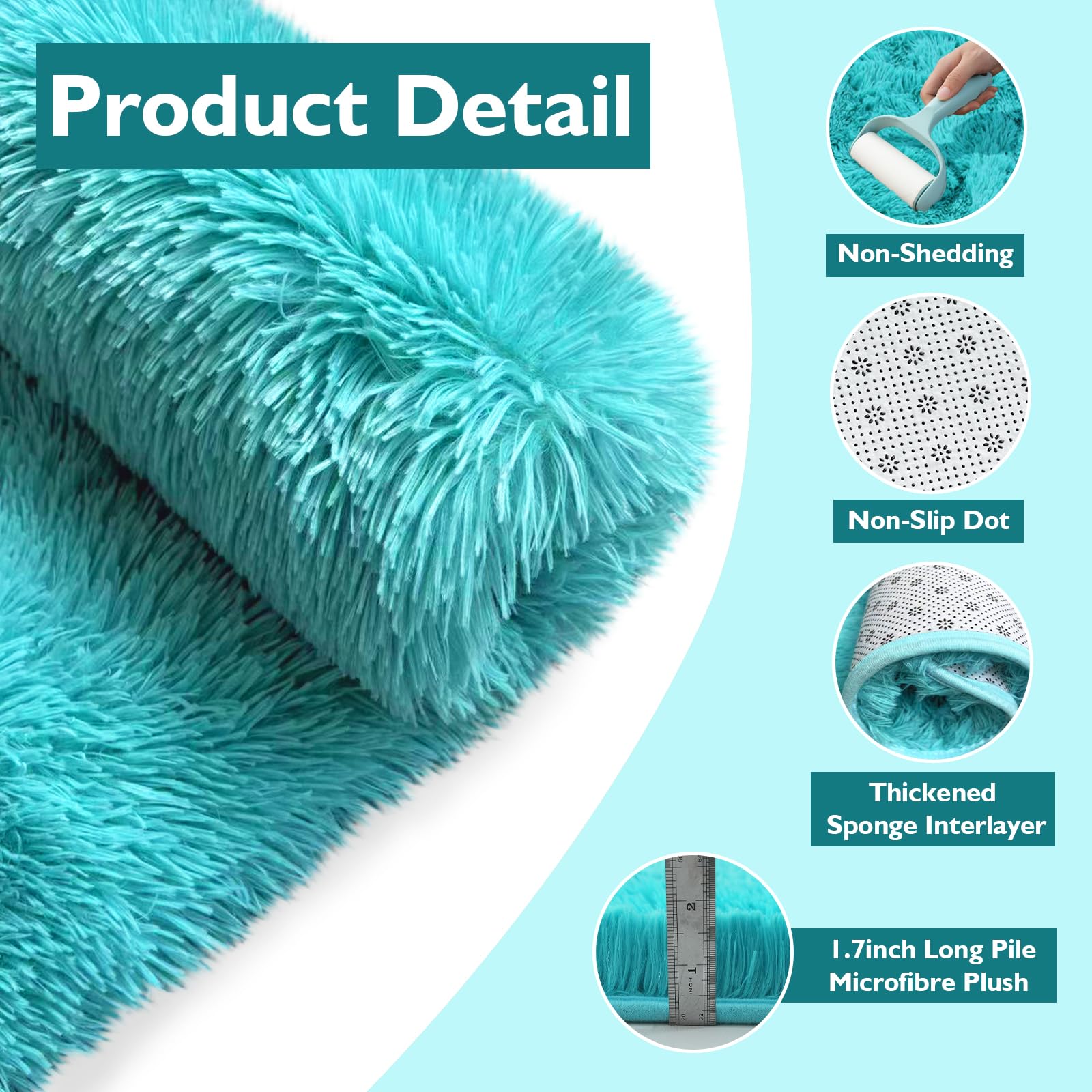 yulidayang Round Area Rug for Bedroom, Fluffy Fuzzy Shaggy Rug 3'X3