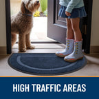 OLANLY Half Circle Front Door Mat Outside 35x23 All-Season Rubber Doormat