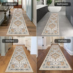 HEBE Hallway Runner Rug 2'x8' Washable Vintage Distressed Area Rugs Non Slip Laundry Rug Runner Boho Floor Carpet Runners for Hallways Entryway Laundry Room Kitchen Bathroom