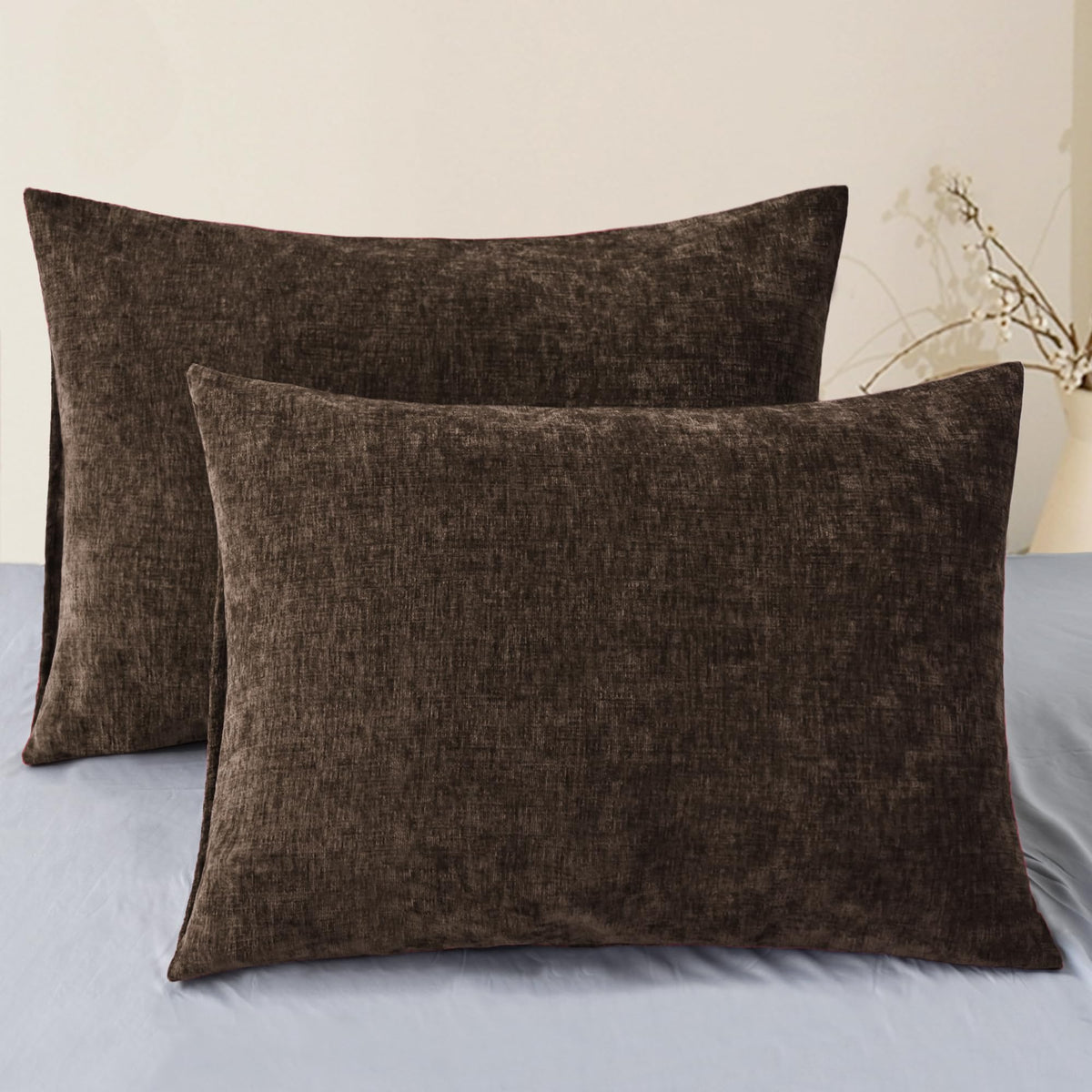 CaliTime Decorative Standard Throw Pillow Covers 26 X 20 Inches True White