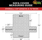 Easy-Going Reversible Couch Cover for 3 Cushion Couch Sofa Cover for Dogs Water Resistant Furniture Protector Cover with Foam Sticks Elastic Straps for Pet Cat (Sofa, Christmas Red/Ivory)