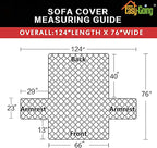 Easy-Going Reversible Couch Cover for 3 Cushion Couch Sofa Cover for Dogs Water Resistant Furniture Protector Cover with Foam Sticks Elastic Straps for Pet Cat (Sofa, Gray/Gray)