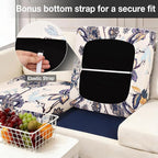 hyha 8Pcs Patio Cushion Covers, Stretch Outdoor Couch Cushion Covers, Washable Outdoor Chair/Sofa Slipcovers for Patio Furniture Cushions Protector with Elastic Bottom(Vintage Flower,Cover Only)