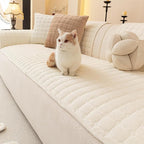 Velvet Couch Covers for Dogs, Dog Sectional Couch Covers, Pet Couchs Cover for 2-3 Seater, Couchs Protector for Dogs, Sectional Sofa Cover for Pet Washable(1PC,Beige White,27.6"×70.9")