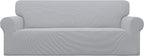 Easy-Going Stretch Sofa Slipcover 1-Piece Sofa Cover Furniture Protector Couch Soft with Elastic Bottom for Kids, Polyester Spandex Jacquard Fabric Small Checks (Sofa, Silver Gray)