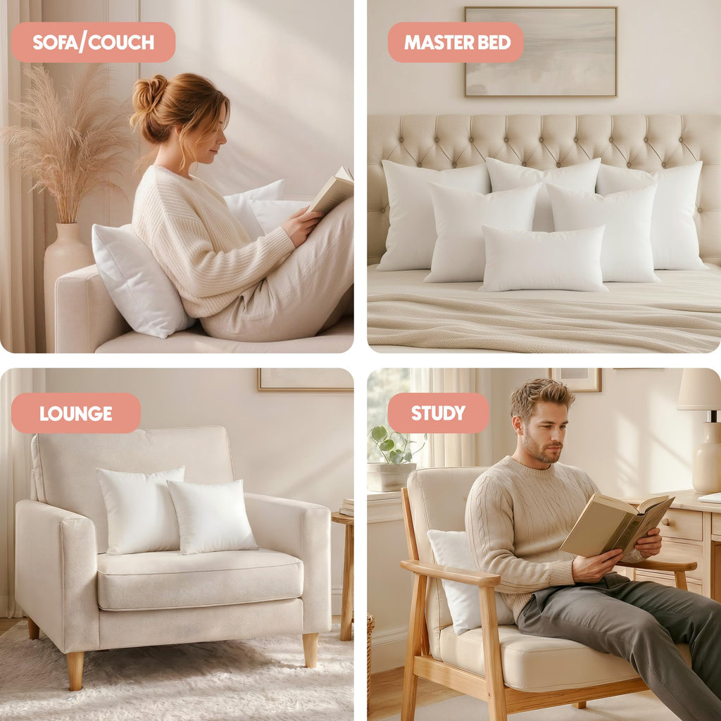 Utopia Bedding 20x20 Pillow Inserts, White Throw Pillows for Couch, 2 Pack