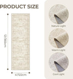 4x12 Runner Rug for Hallway, Low-Pile Wide Runner for Entryway, Long Washable Non-Slip Kitchen Rug, Soft Modern Home Decor Mat for Living, Laundry Room(4'x12', Beige/Ivory)