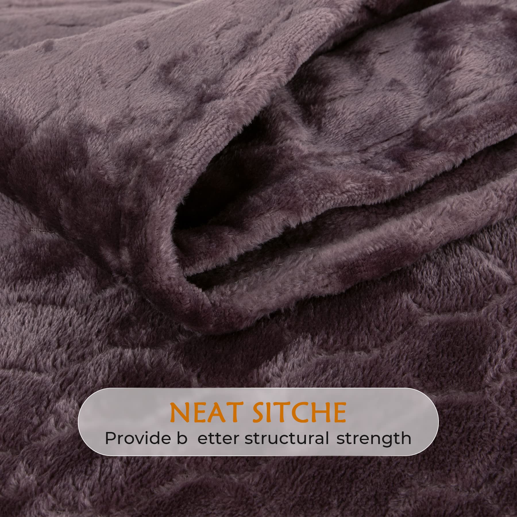 TOONOW Fleece Blanket Super Soft Cozy Throw Blanket 50" x 60", Lightweight Fuzzy Comfy Textured Flannel Blanket Warm Plush Throw Blankets for Couch, Sofa, Bed, Purple
