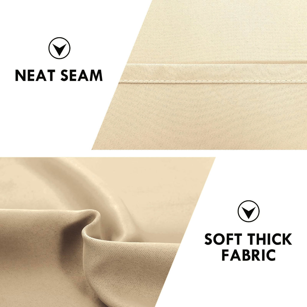 DWCN Short Blackout Curtains 42 x 36 Inch Long for Kitchen RV Bunk Beige