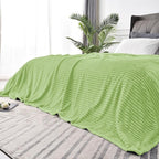 BEDELITE Fleece Blanket King Size – 3D Ribbed Jacquard Soft and Warm Decorative Fuzzy Blankets – Cozy, Fluffy, Plush Lightweight Throw Blankets for Couch, Bed, Sofa(Sage Green, 108x90 inches)