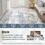 XLUEZ 8x10 Area Rugs for Living Room, Washable Modern Abstract Large Area Rug Neutral Soft Non Slip Kids Rug Stain Resistant Indoor Carpet for Bedroom Nursery Dining Room Playroom(Blue, 8'x10')