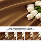 MIULEE Golden Brown Back Tab Blackout Curtains 52x63 Inches Long 2 Panels