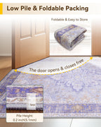 RELEANY Washable Area Rug, 3'x5', Purple