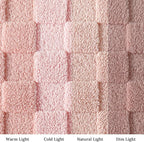 Exclusivo Mezcla Twin Size Flannel Fleece Blanket, Super Soft and Warm Lightweight Checkered Pattern Blankets for All Seasons, 60x80 Inches, Pink